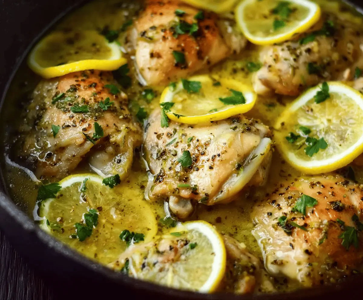 Easy Crock Pot Lemon Garlic Butter Chicken Thighs