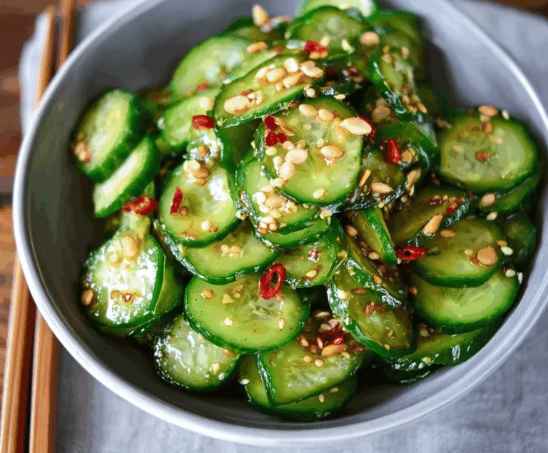 Easy Asian Cucumber Salad with Tangy Dressing