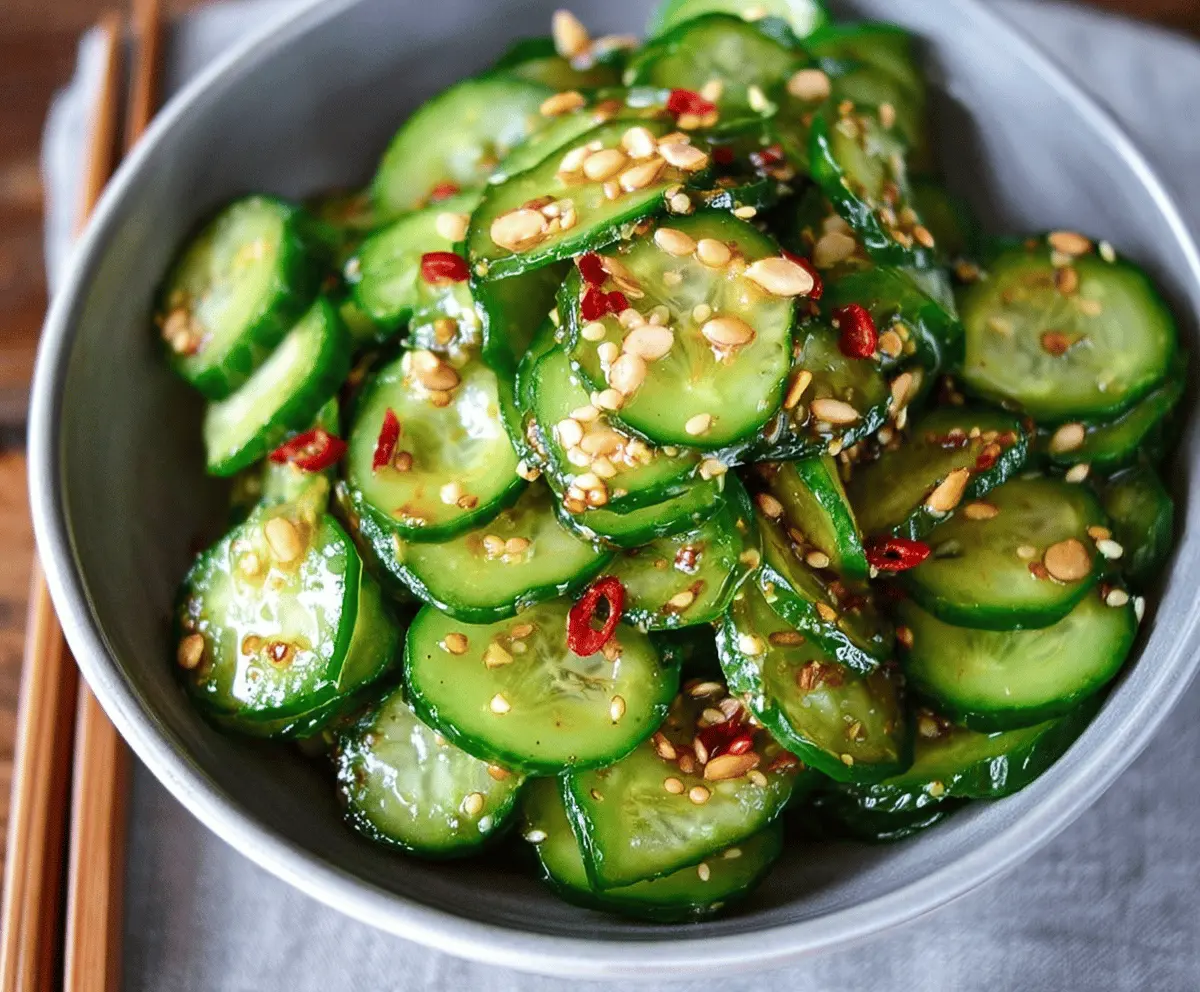 Easy Asian Cucumber Salad with Tangy Dressing