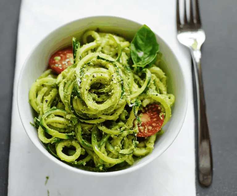 Creamy Avocado Pesto Zucchini Noodles Recipe