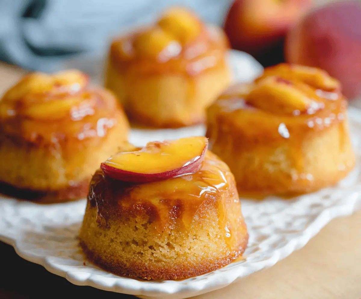 Easy Peach Upside Down Mini Cakes Recipe