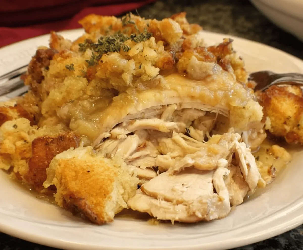 Easy Crock Pot Chicken and Stuffing Recipe