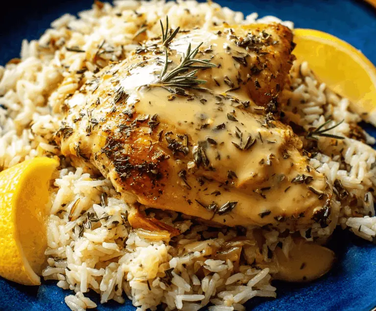 Easy Slow Cooker Lemon Herb Chicken and Rice