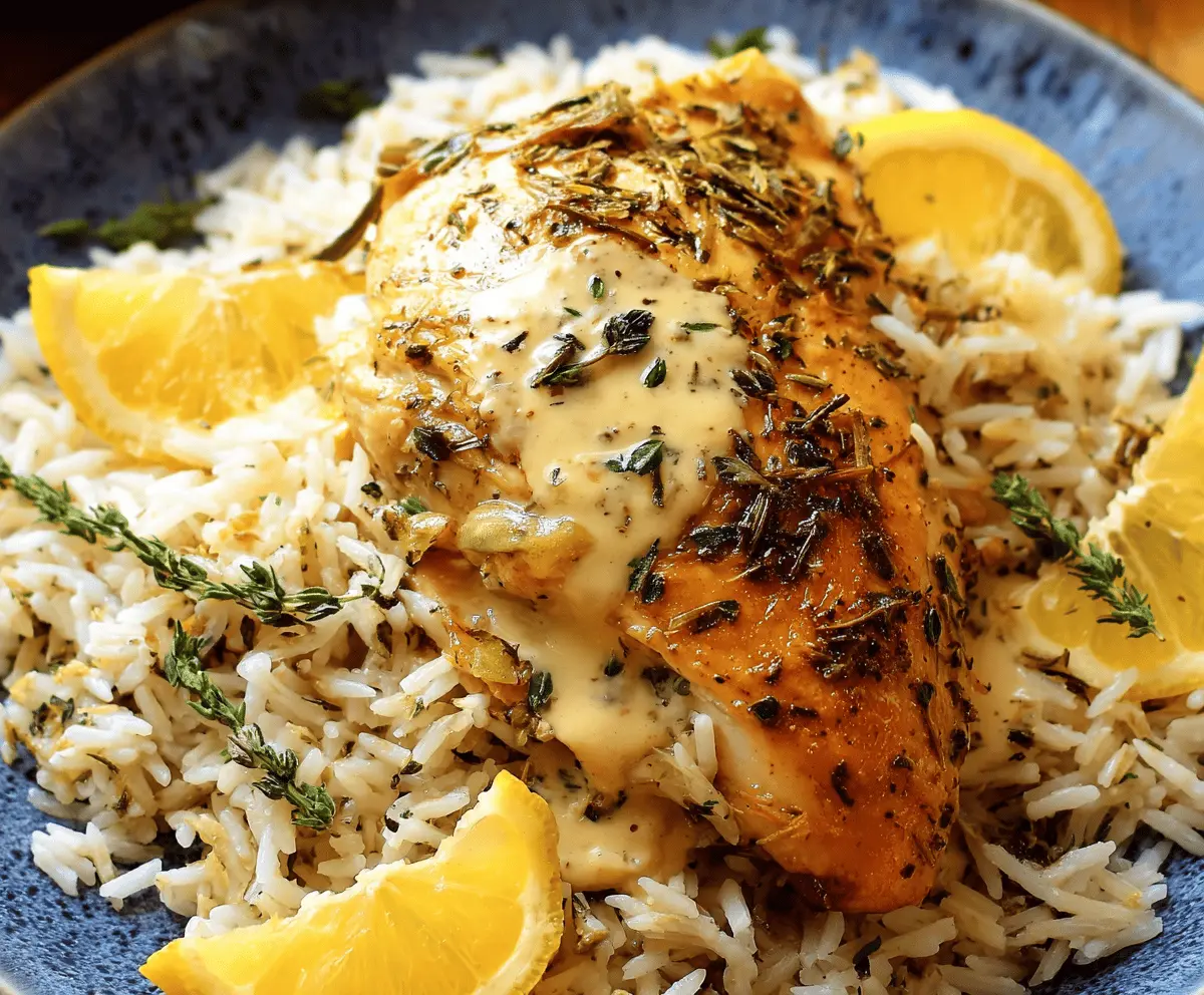 Easy Slow Cooker Lemon Herb Chicken and Rice