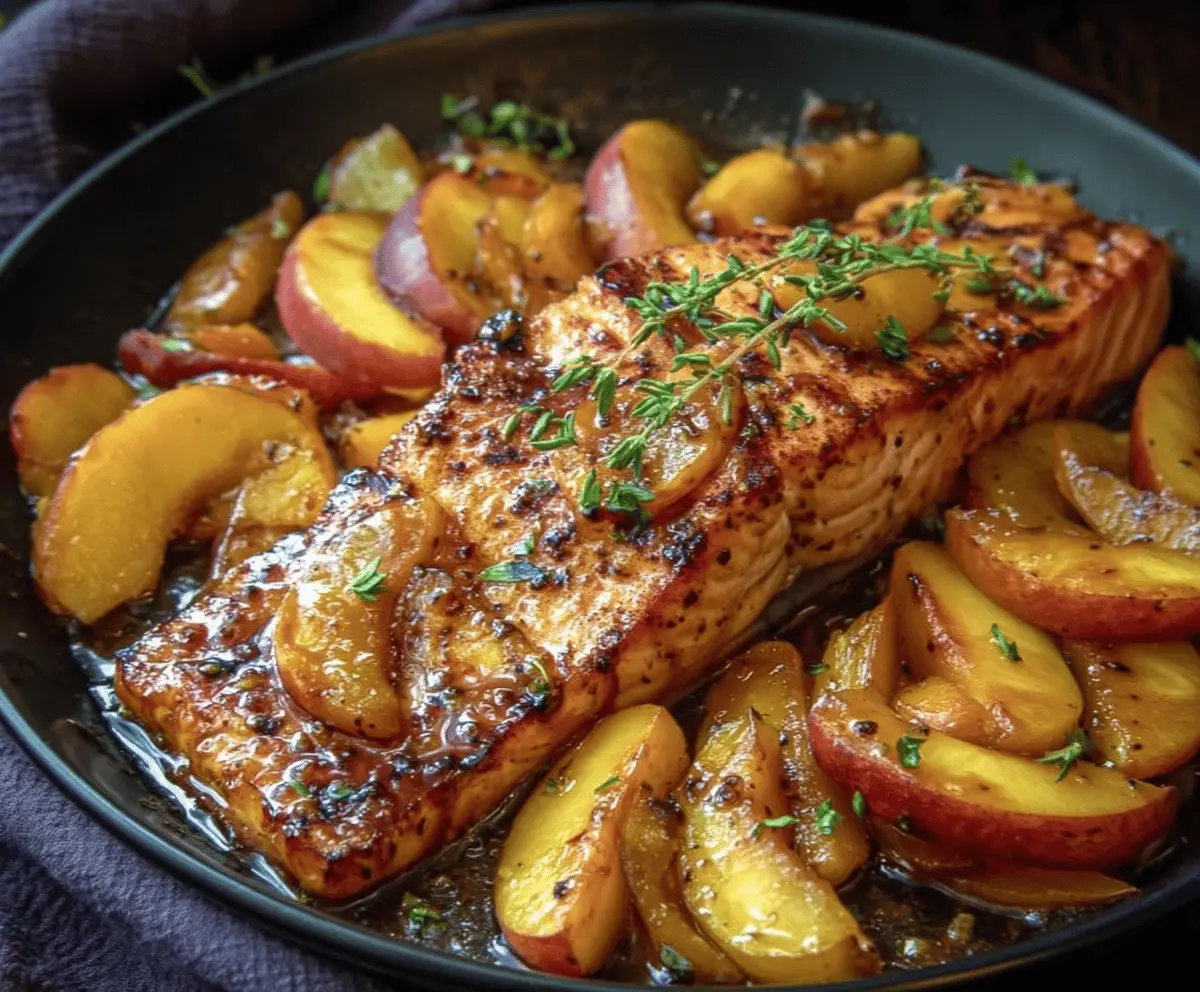 Bourbon Peach Roasted Salmon Recipe