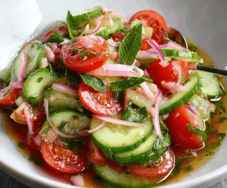 Easy Marinated Cucumber Tomato Onion Salad Recipe