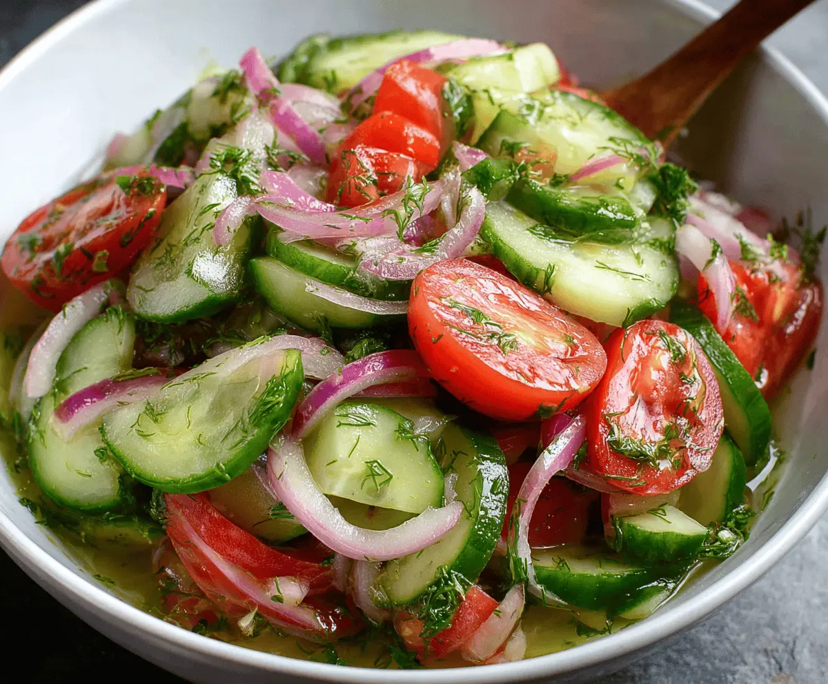 Easy Marinated Cucumber Tomato Onion Salad Recipe