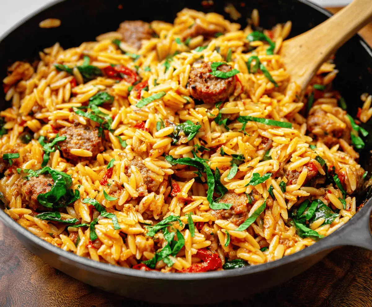 Easy One-Pot Italian Sausage Orzo Pasta
