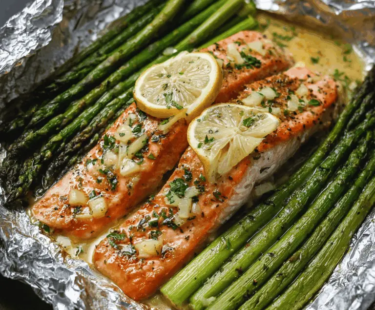 Easy Baked Salmon Foil Pack with Lemon Garlic Butter