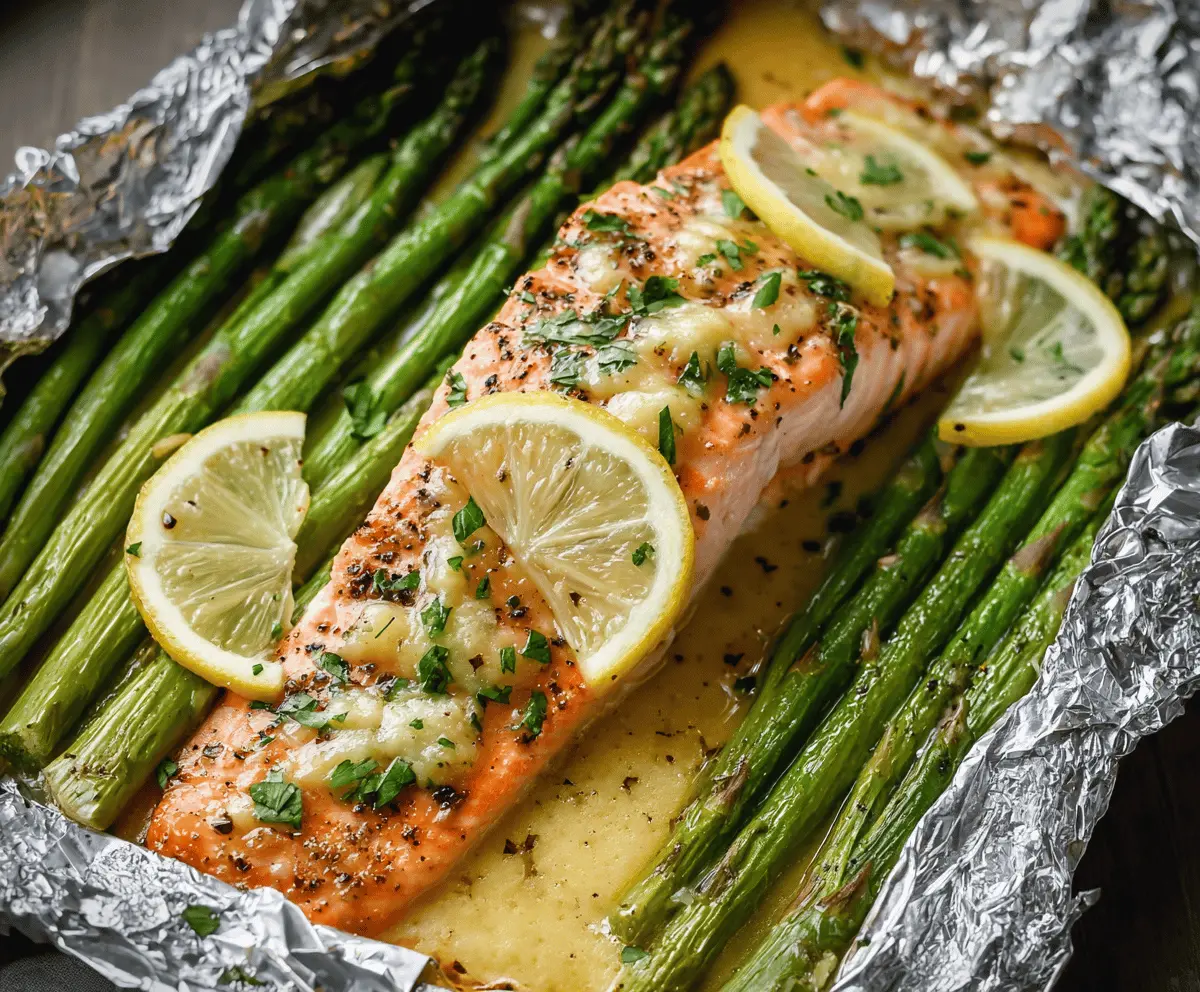 Easy Baked Salmon Foil Pack with Lemon Garlic Butter