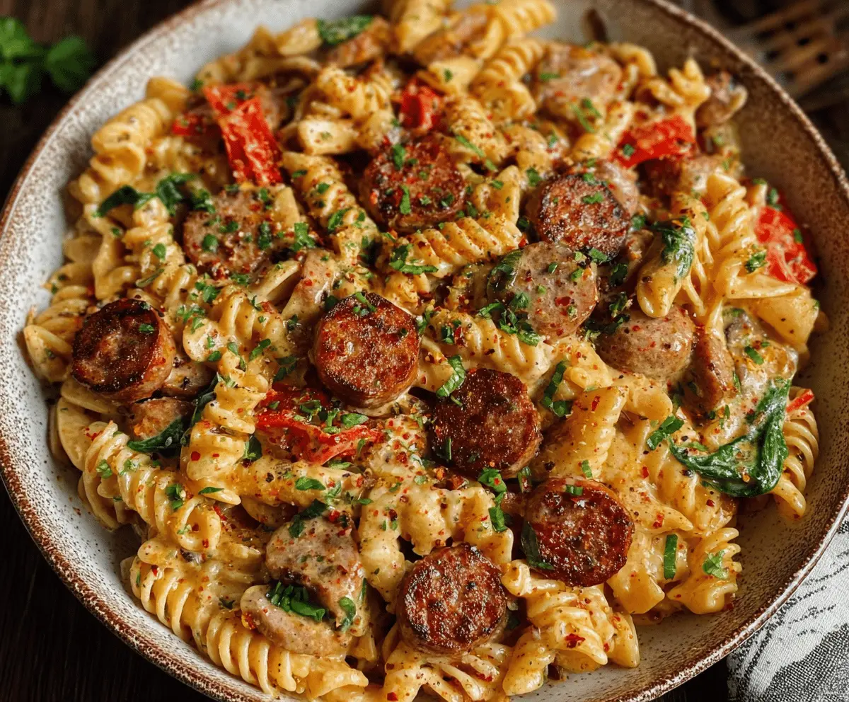 Creamy Cajun Sausage Pasta Recipe