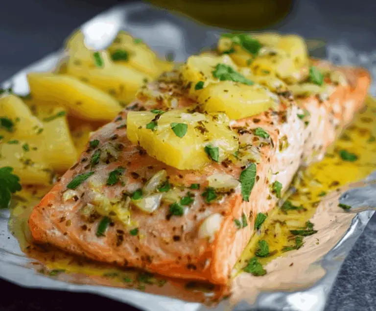 Easy Salmon Foil Packets with Pineapple and Lemon Butter
