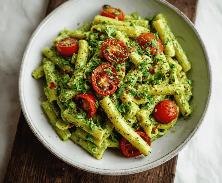 Creamy Vegan Avocado Pesto Pasta Recipe