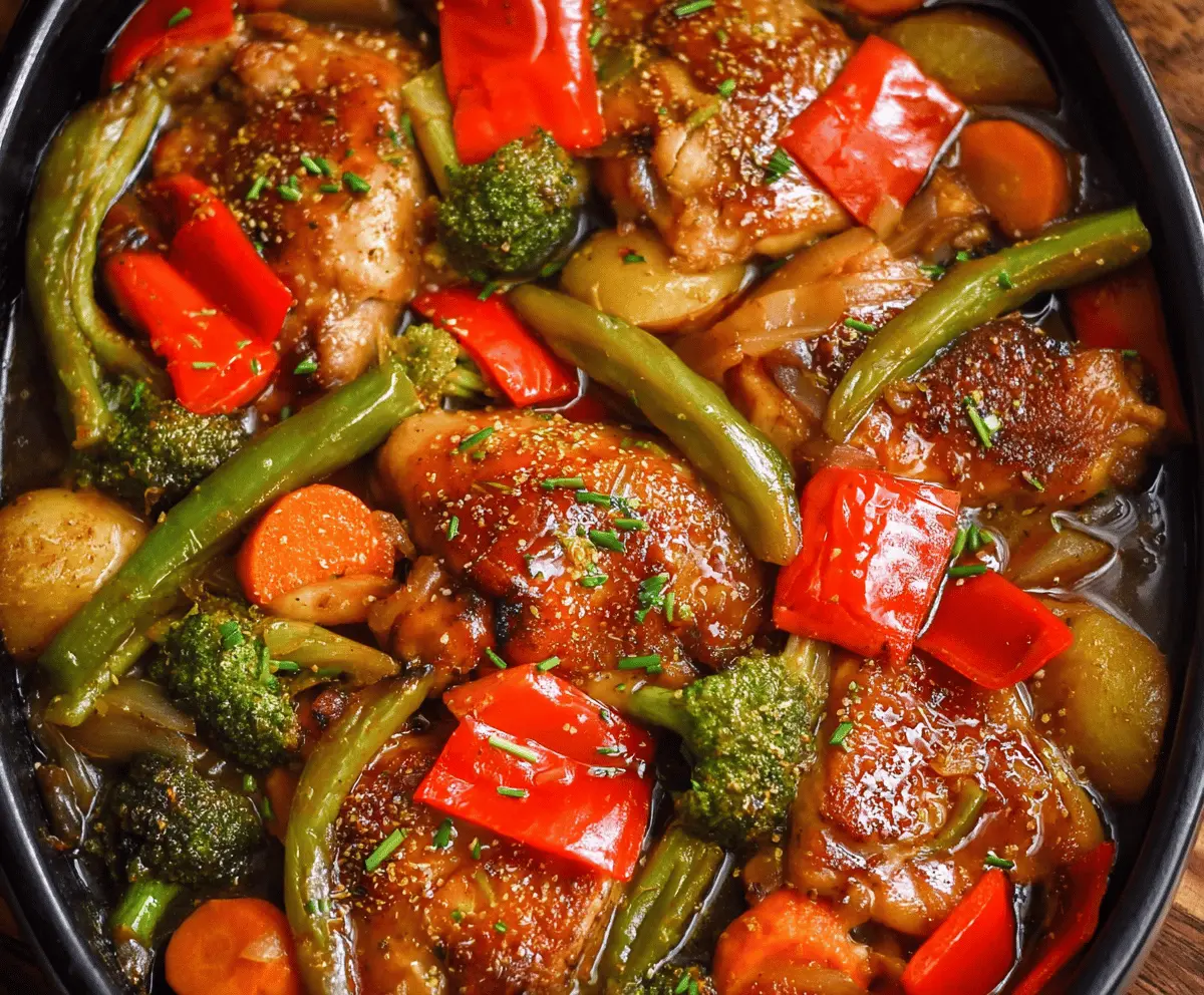 Slow Cooker Honey Garlic Chicken And Veggies