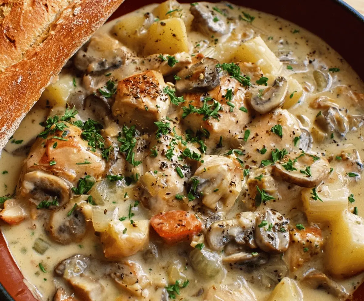 Creamy Chicken and Mushroom Stew