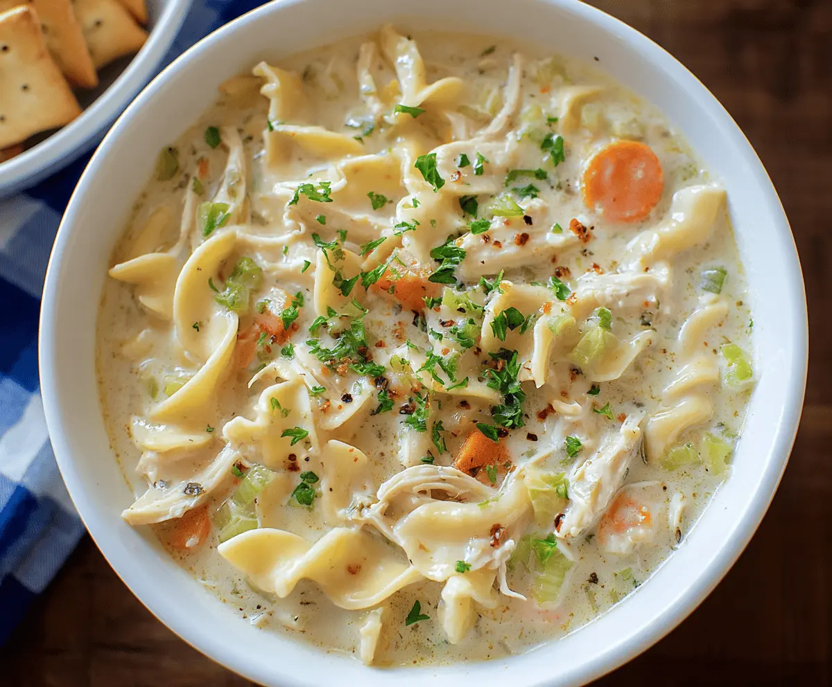 Creamy chicken noodle soup