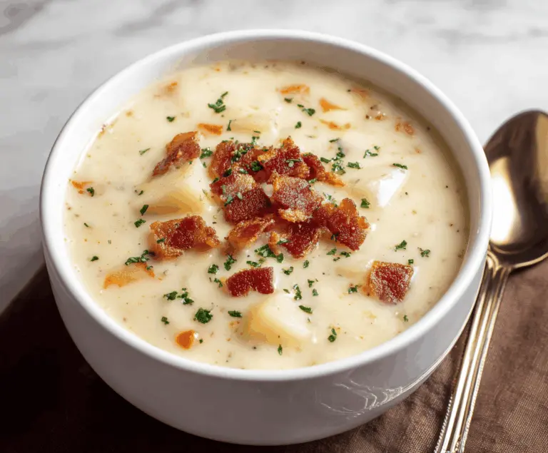 Creamy Potato Soup with Bacon Bits