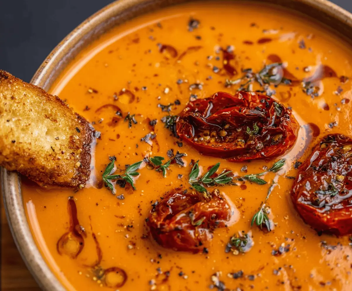 Creamy Roasted Garlic Tomato Soup