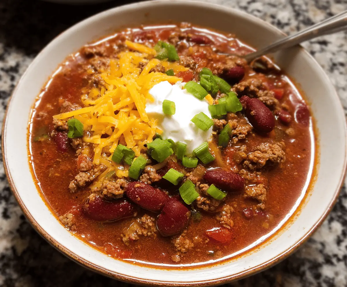 Crockpot Chili with Ground Beef and Beans