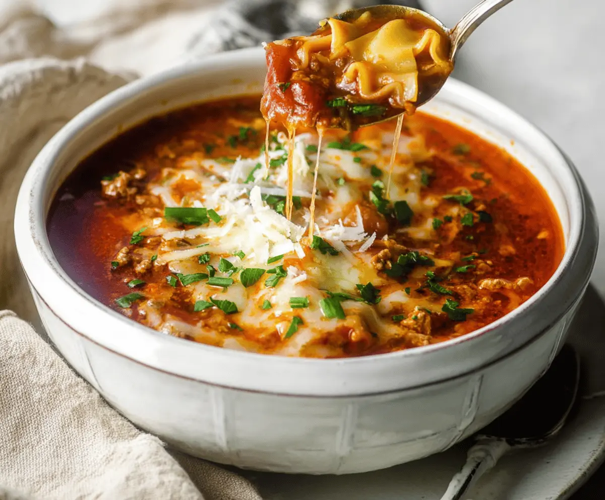 High Protein Lasagna Soup