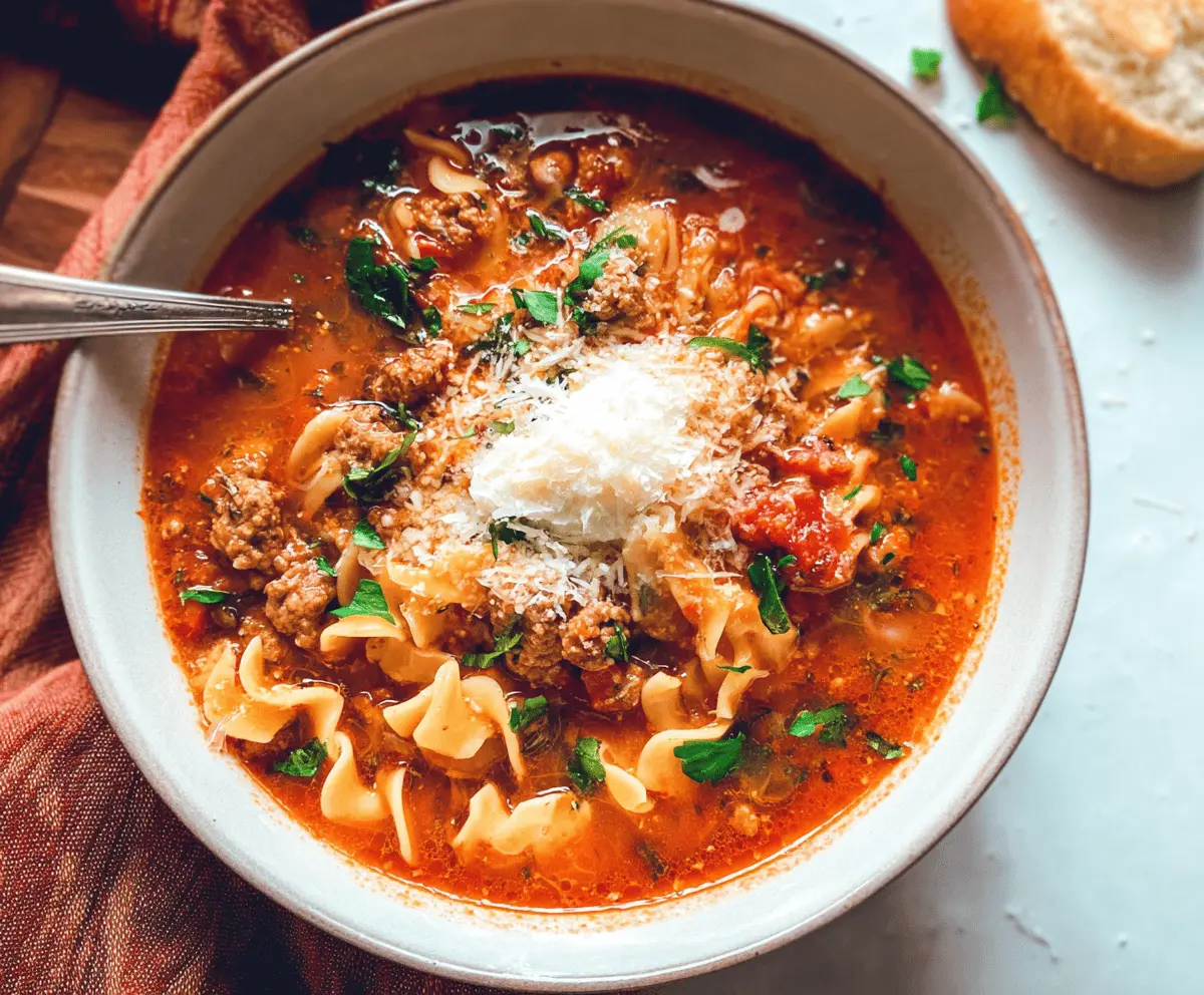 Italian Sausage Lasagna Soup