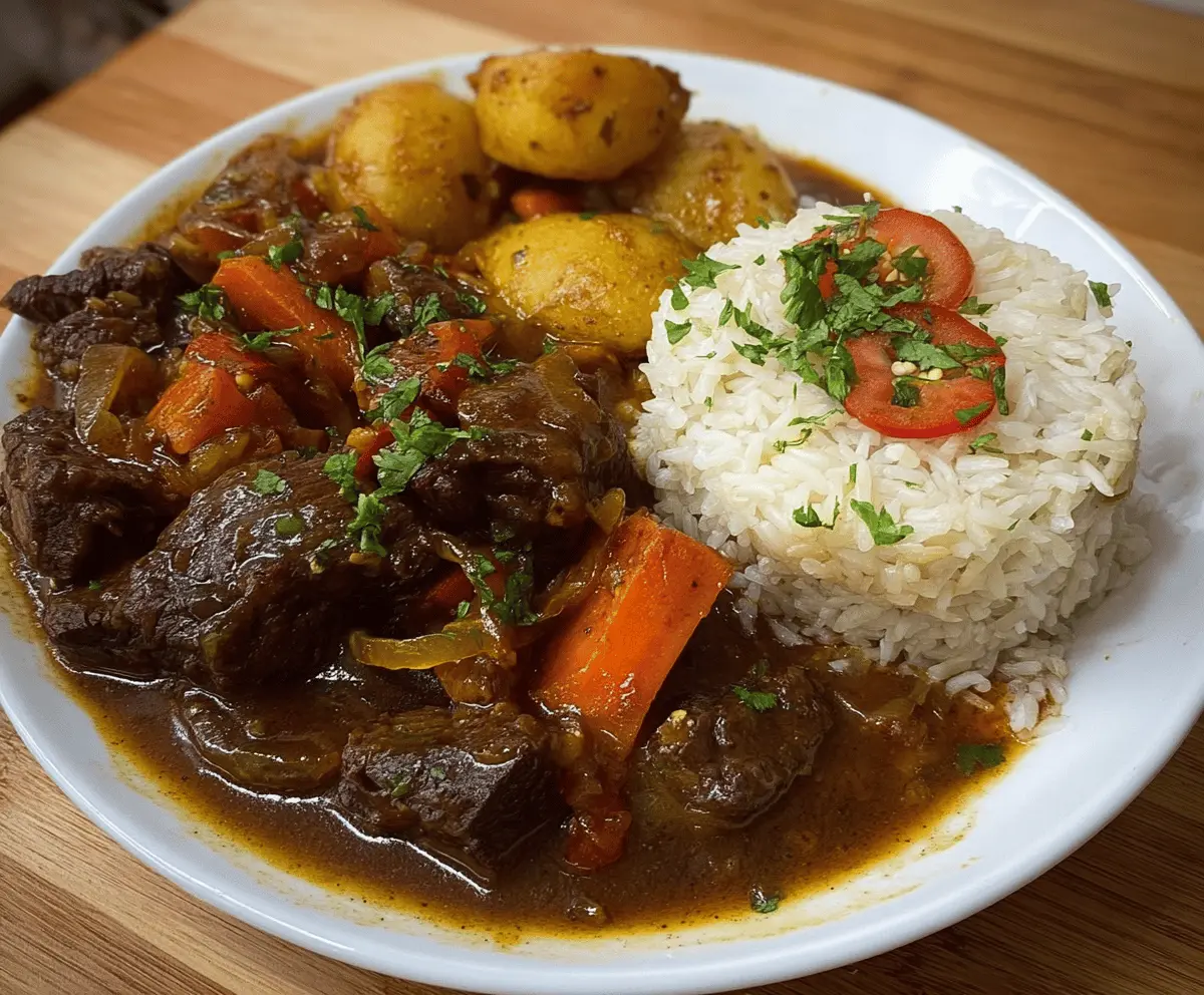 Jamaican Beef Stew with Rice