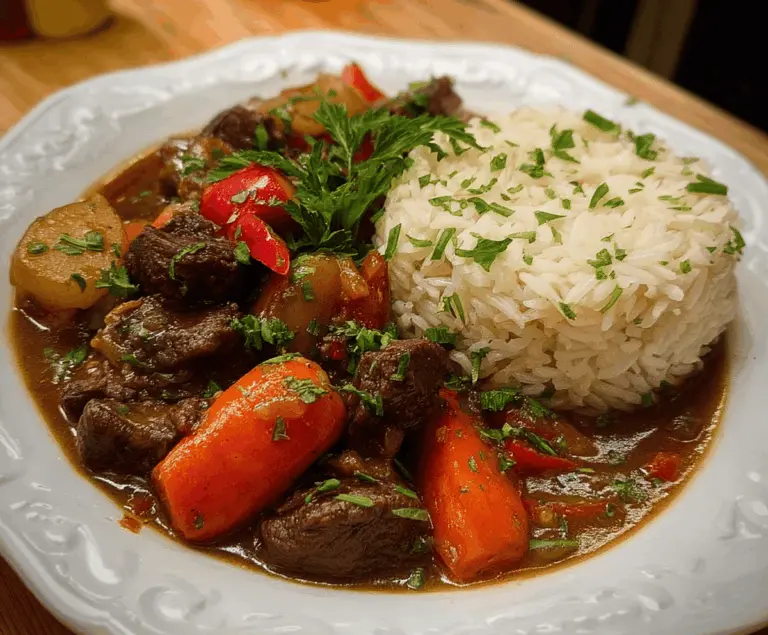 Jamaican Beef Stew with Rice