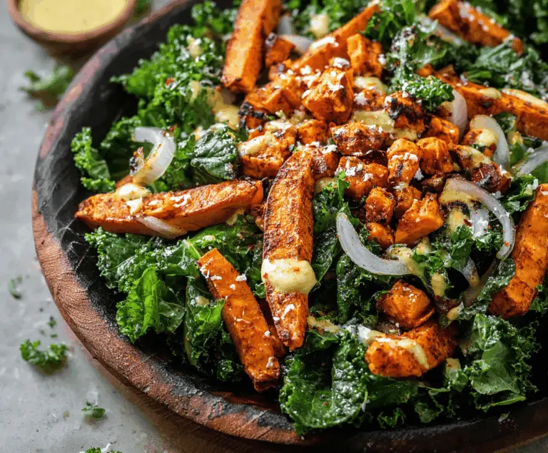 Roasted Sweet Potato Kale Salad