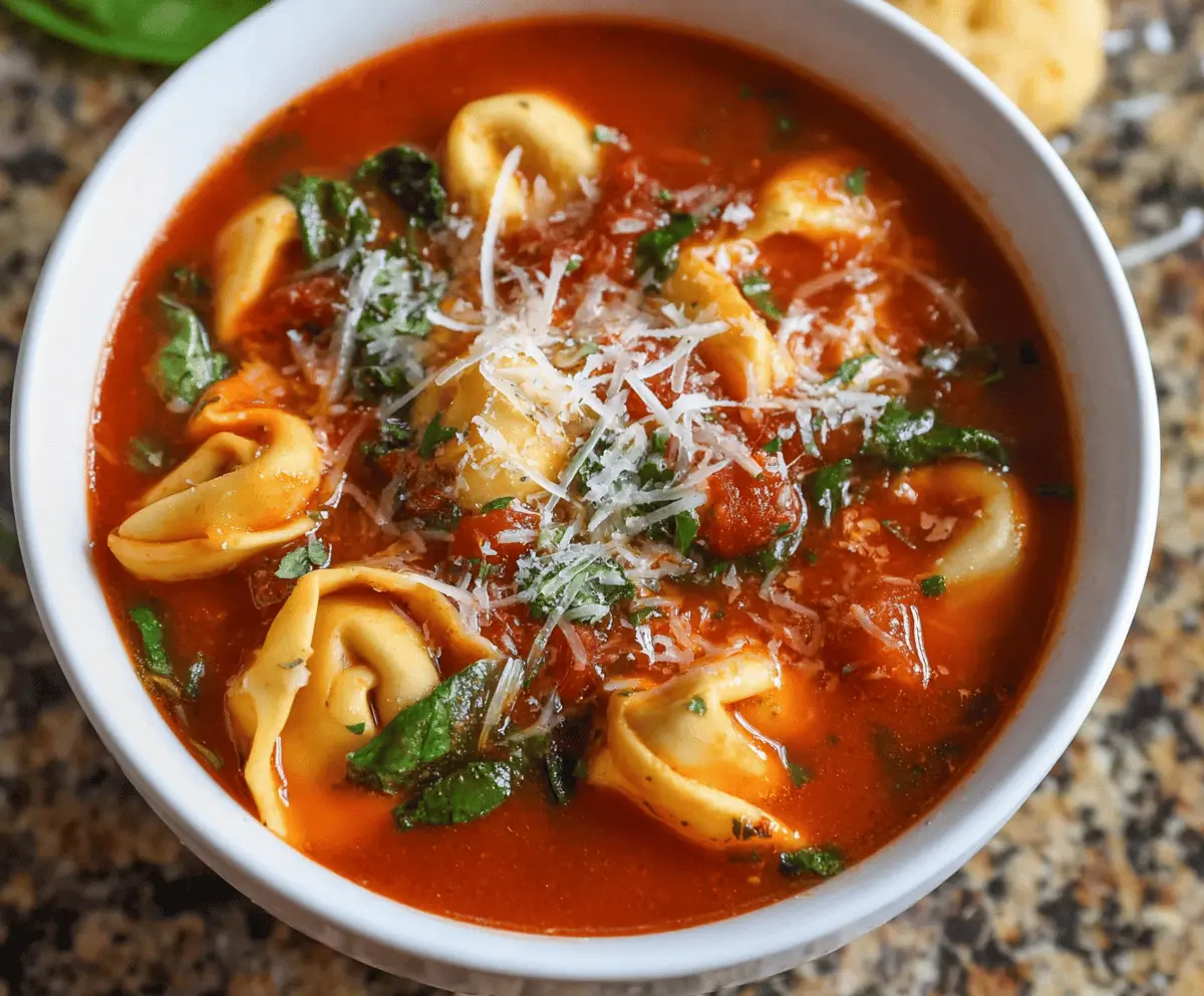 Slow Cooker Tomato Tortellini Soup