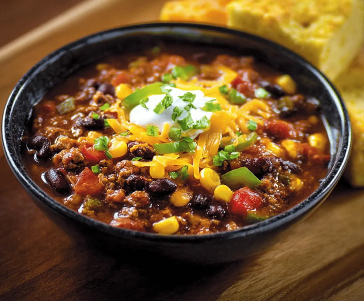 Spicy Southwest Chili with Corn and Peppers