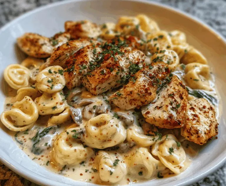 Cajun Chicken Tortellini with a Creamy Garlic Sauce