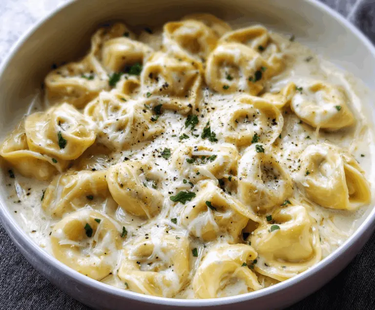 Cheesy Alfredo tortellini