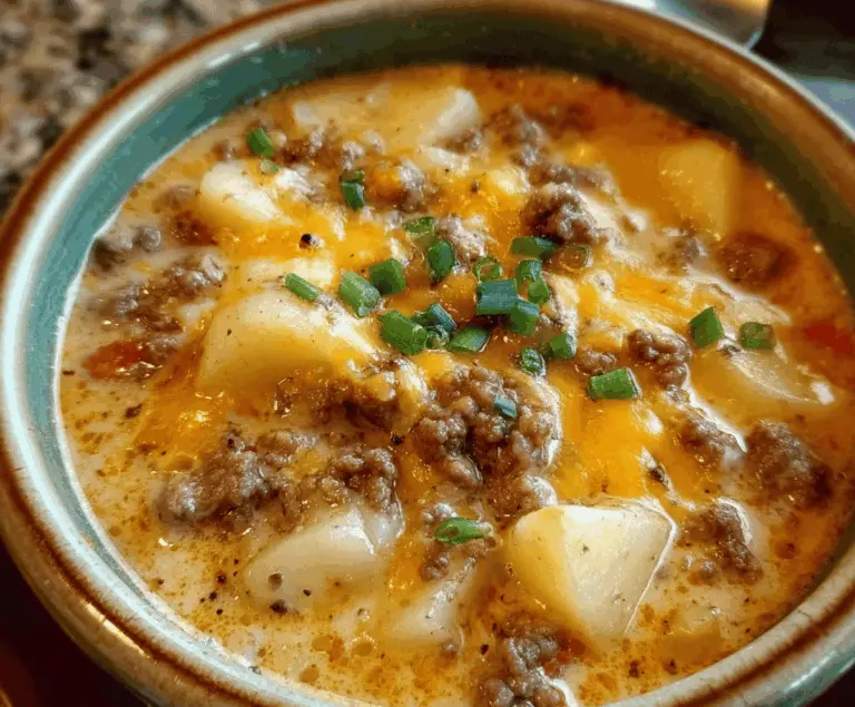 Cheesy Hamburger Potato Soup
