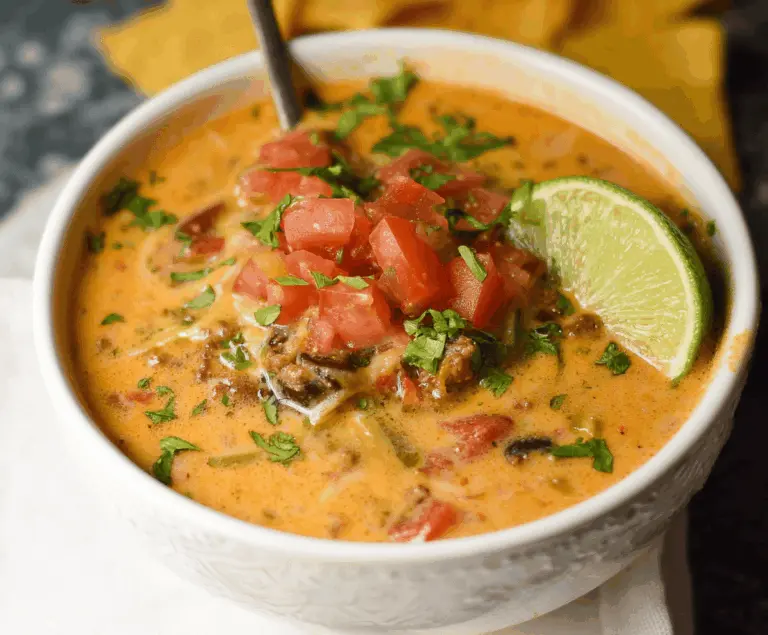 Creamy Cheesy Ground Beef Taco Soup