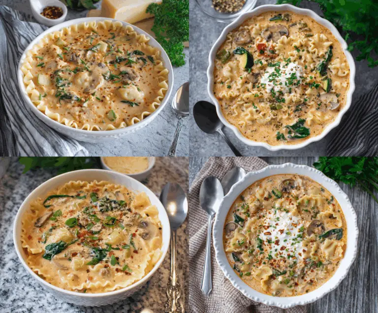 Creamy Vegetarian Lasagna Soup