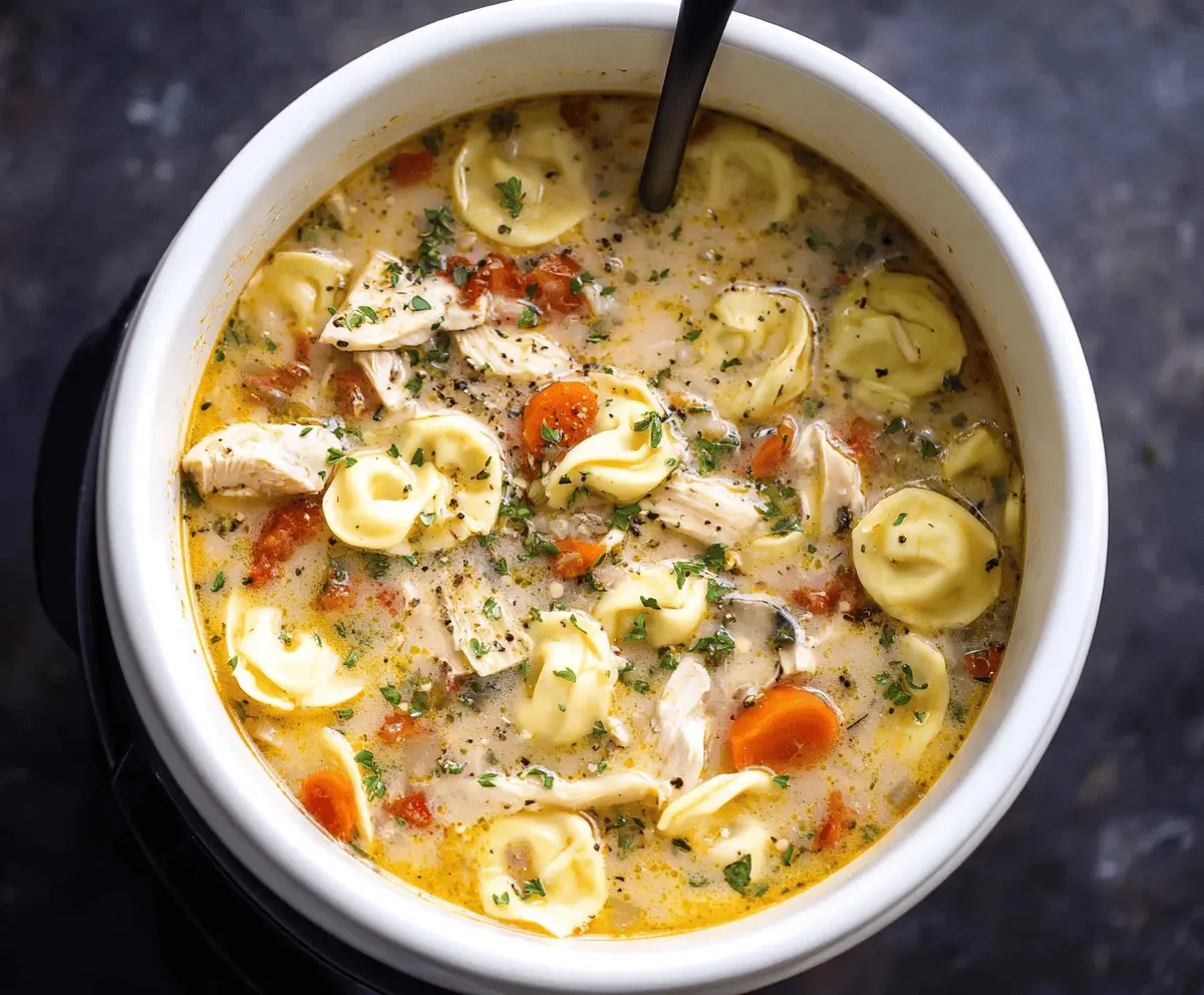 Crockpot Chicken Tortellini Soup