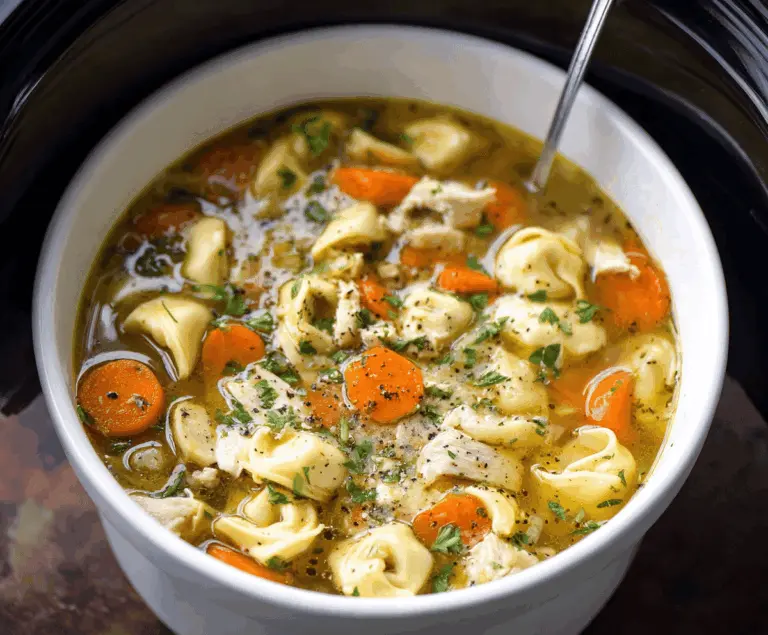 Crockpot Chicken Tortellini Soup