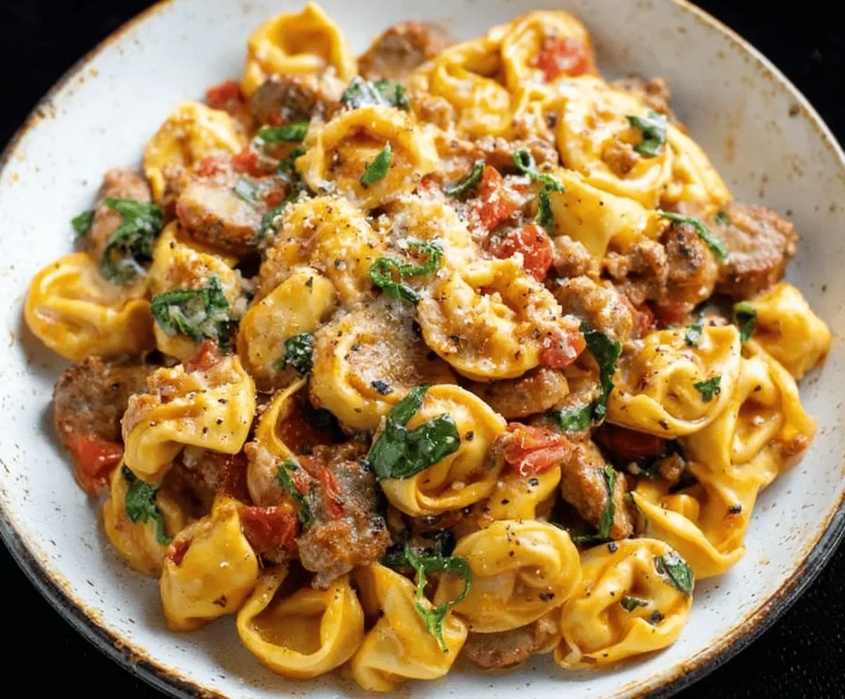 Easy One Pan Sausage Tortellini Recipe for Quick Dinner