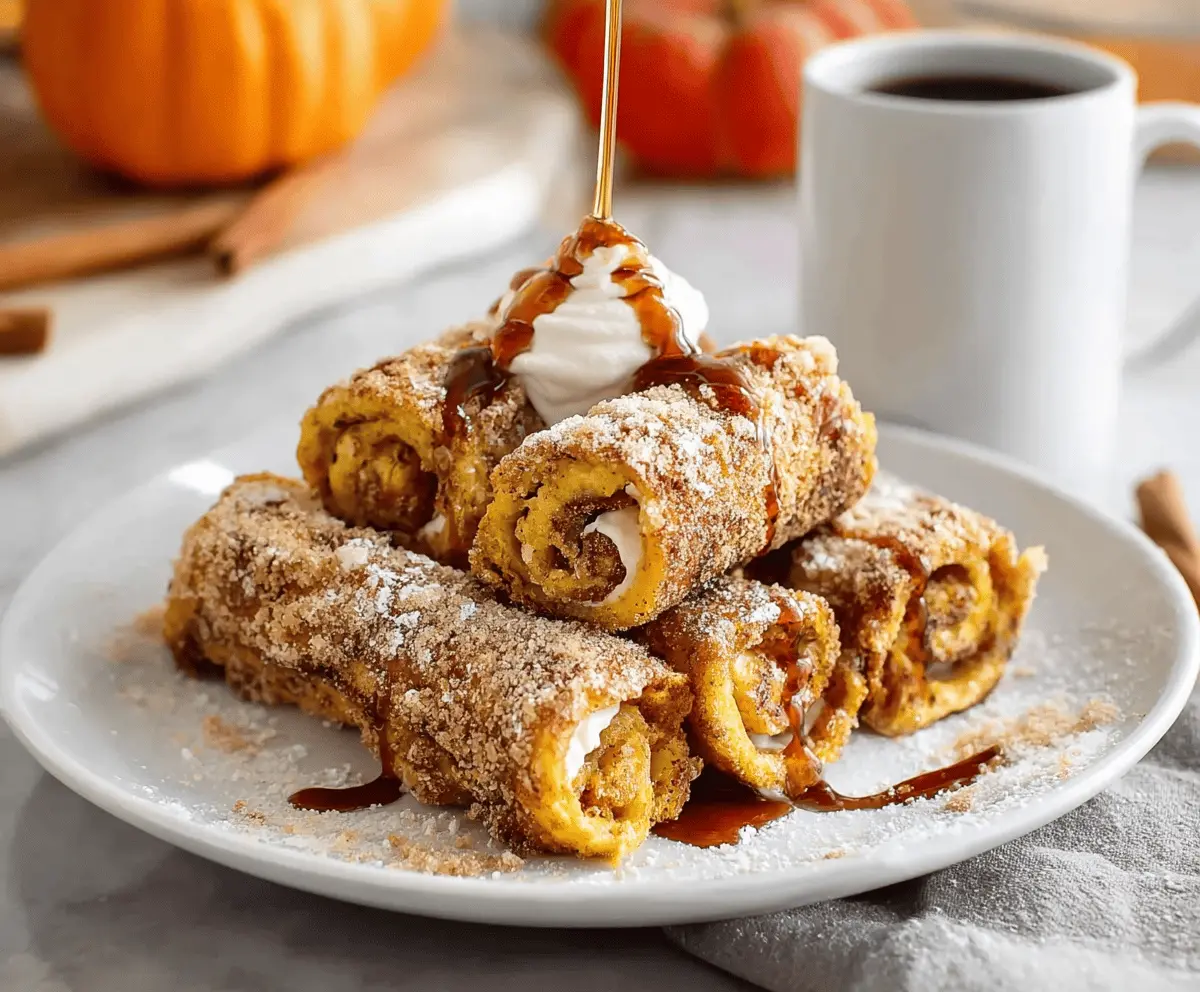 Pumpkin French Toast Roll-Ups