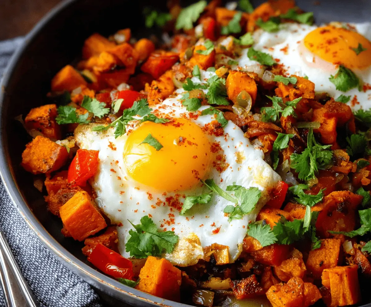 Sweet Potato Breakfast Hash with Eggs