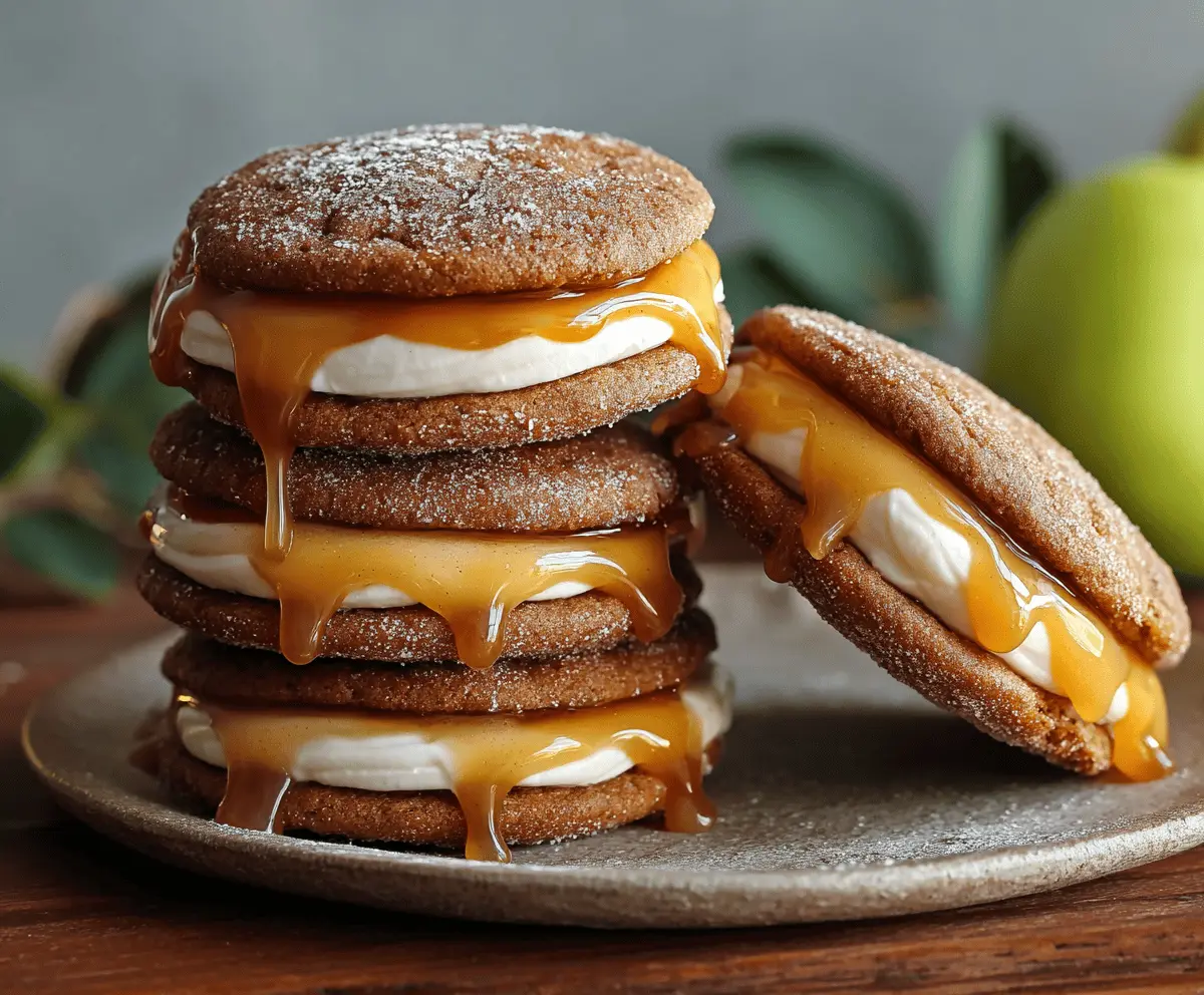 Irresistible Apple Cider Whoopie Pie Cookies with Gooey Caramel