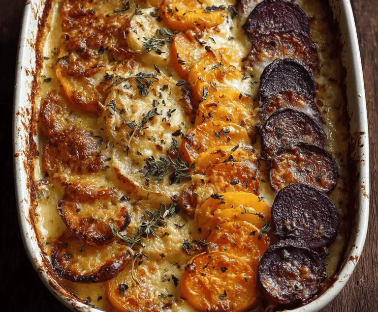 Cheesy Root Vegetable Gratin