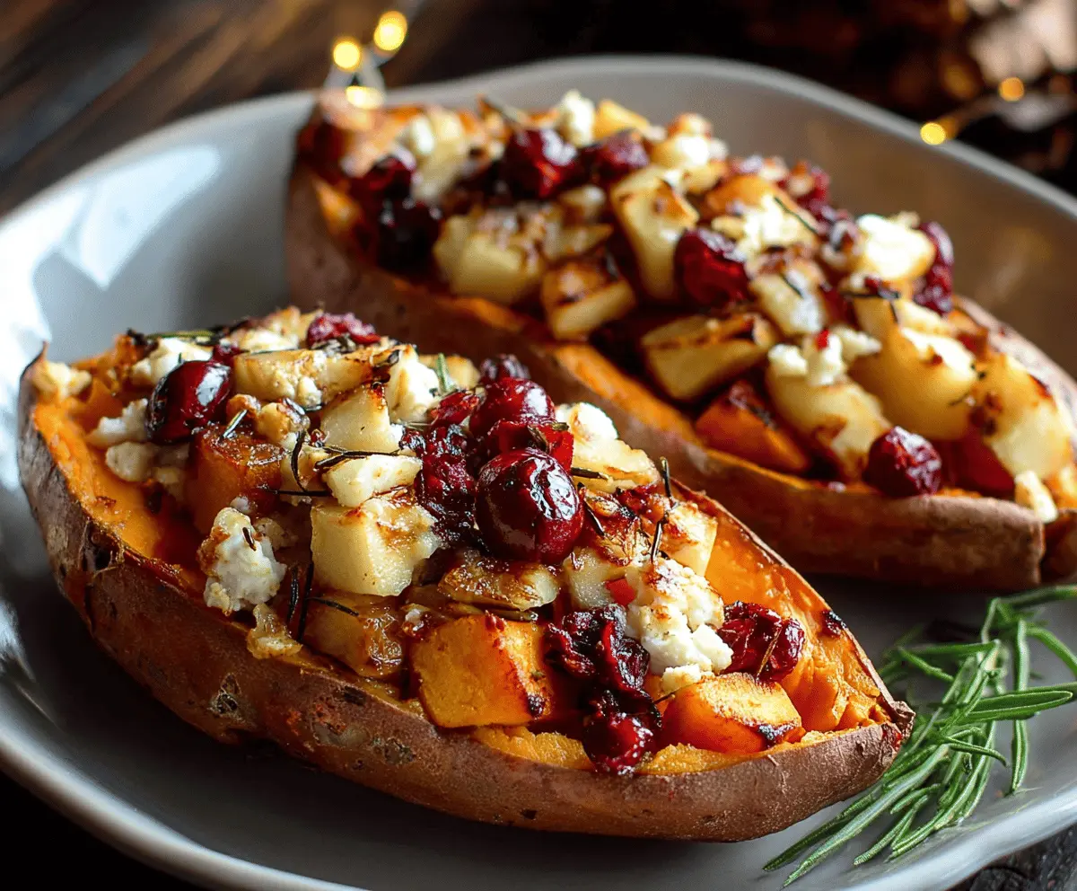 Easy Cranberry Apple Twice-Baked Sweet Potatoes