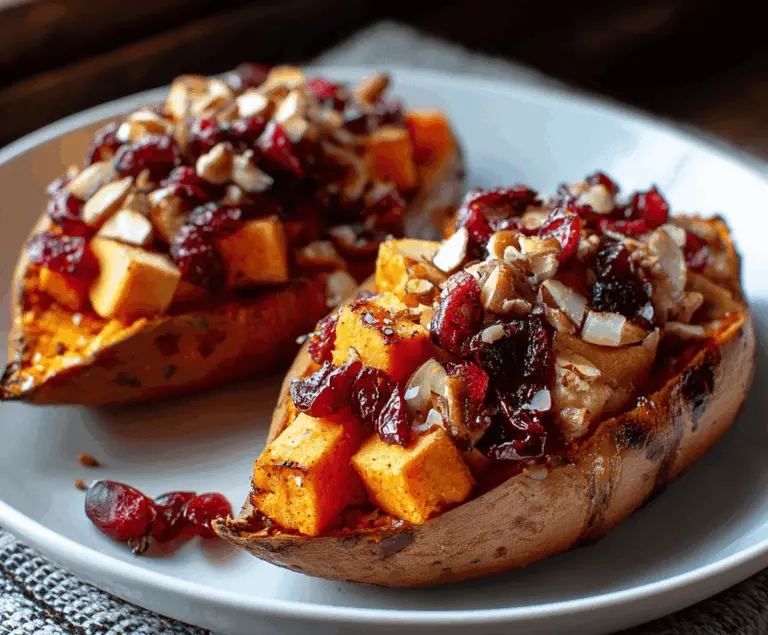 Cranberry Apple Twice-Baked Sweet Potatoes