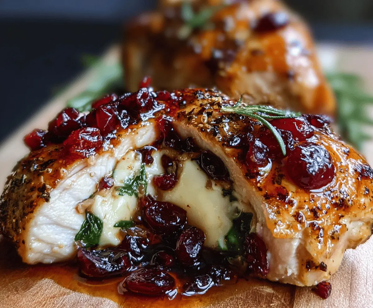 Cranberry Brie Stuffed Chicken – Easy Holiday Dinner Recipe