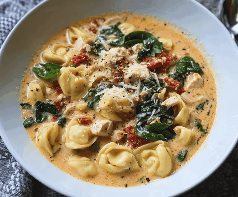 Creamy Tuscan Chicken Tortellini Soup