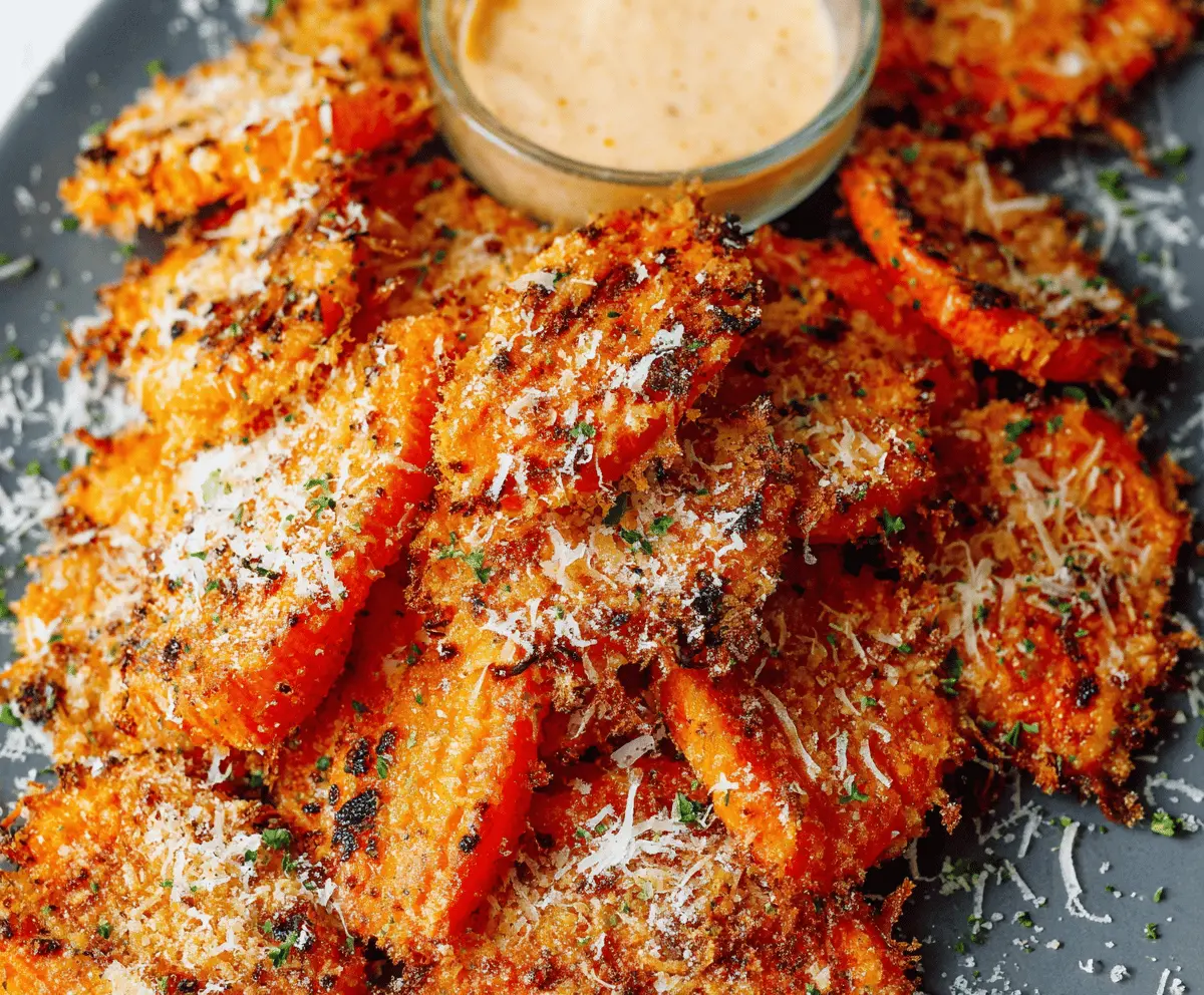 Easy Crispy Parmesan Ranch Smashed Carrots Recipe