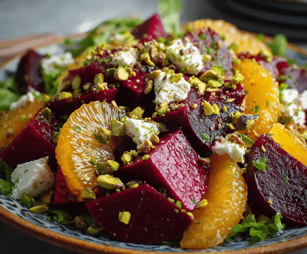 Easy Beet Salad with Feta & Pistachios