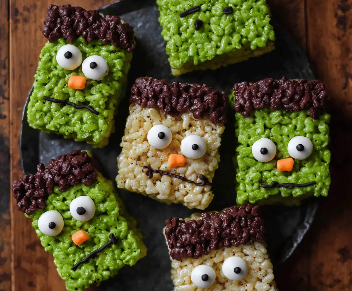Spooky Halloween Frankenstein Rice Krispie Treats Recipe