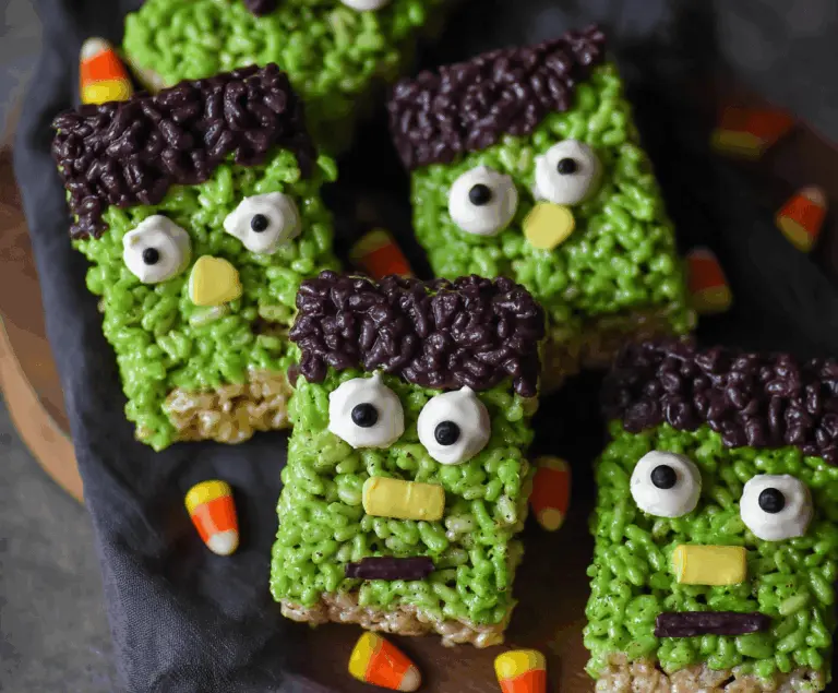 Halloween Frankenstein Rice Krispie Treats